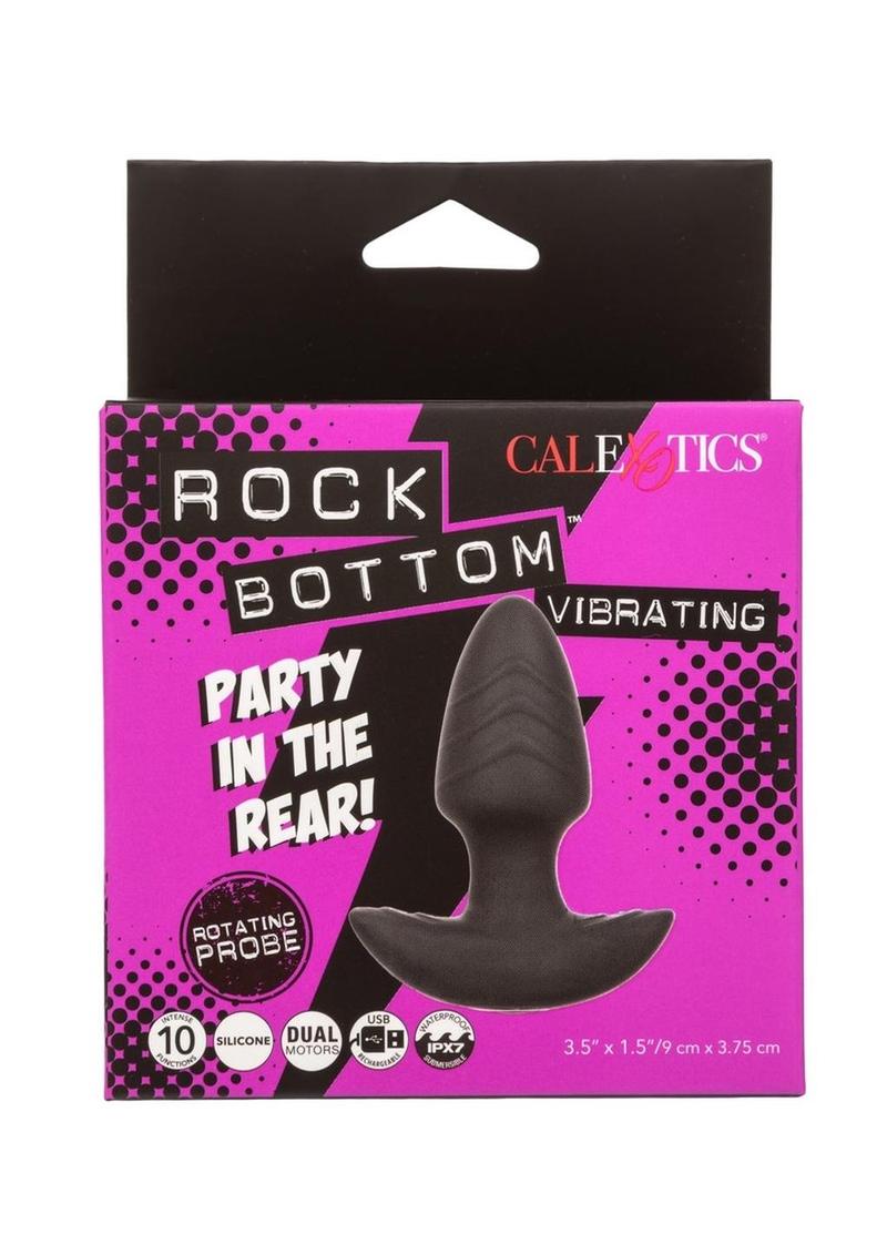 Vibrador anal de silicona recargable Rock Bottom con sonda giratoria - Negro
