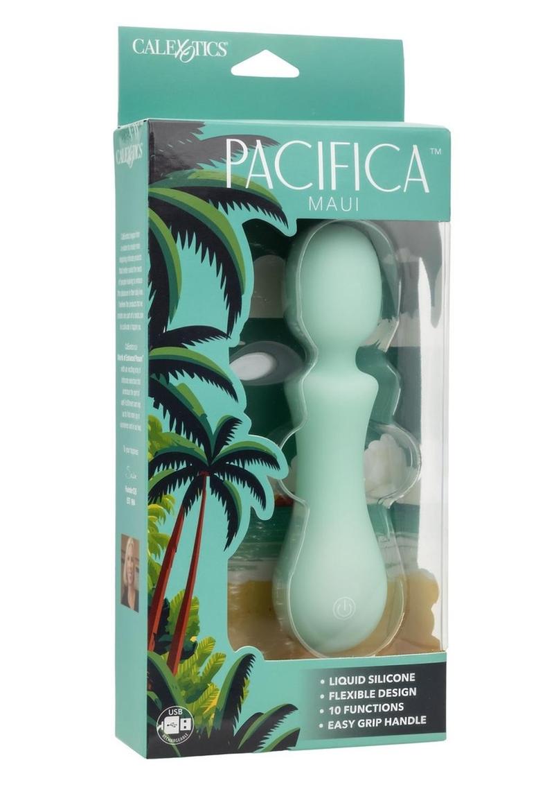 Masajeador corporal de silicona recargable Pacifica Maui - Verde azulado