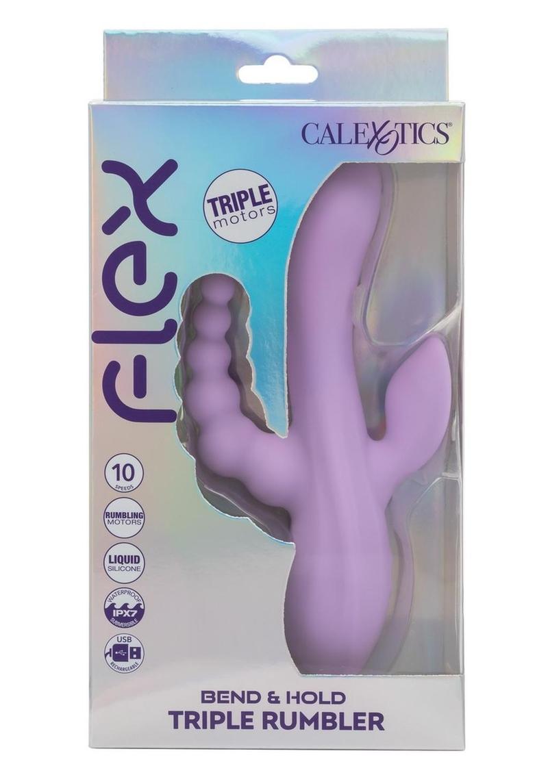 Vibrador de silicona recargable Flex Bend and Hold Triple Rumbler - Morado
