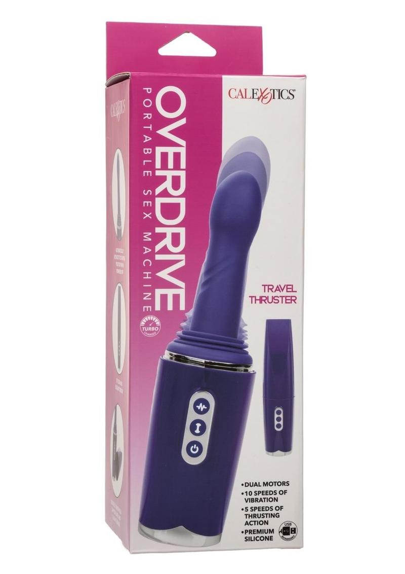 Vibrador portátil de silicona recargable Overdrive para máquina sexual de viaje - Morado