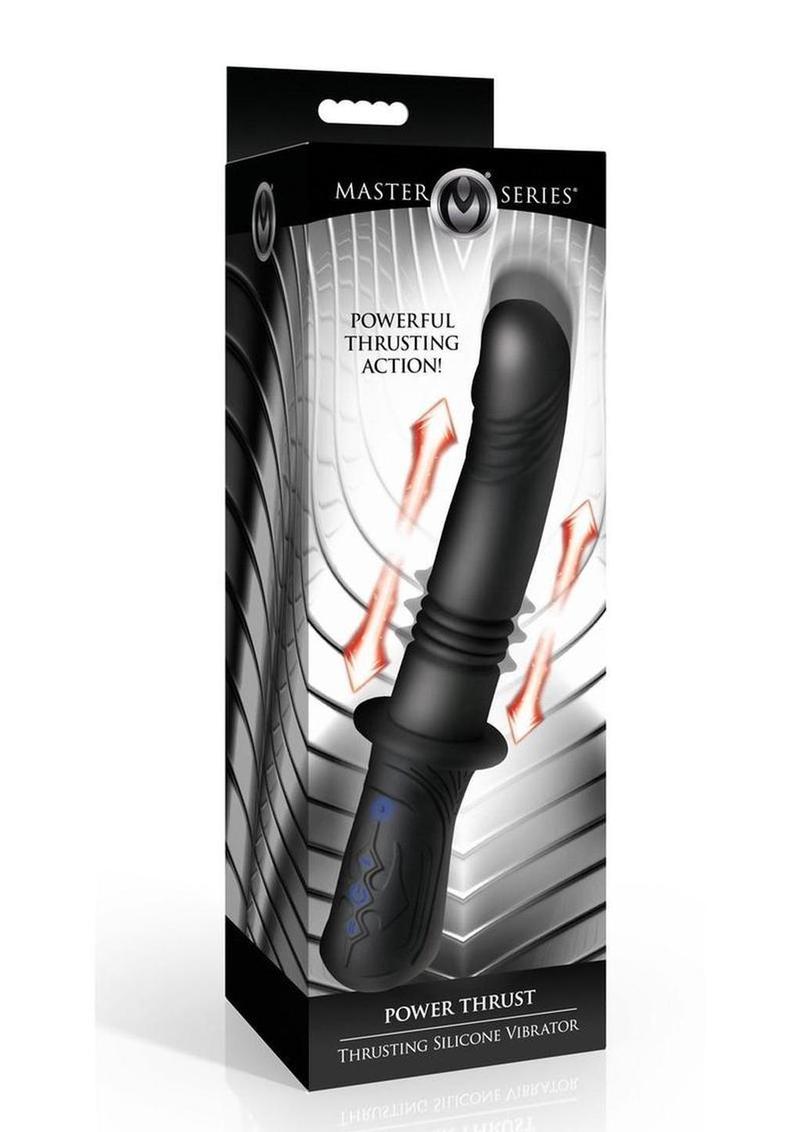 Vibrador de silicona recargable Master Series Power Thrust - Negro