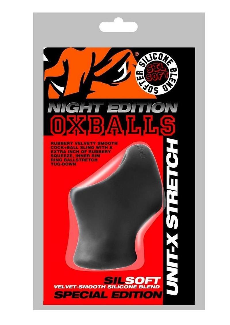 Anillo para pene y extensor de testículos Oxballs Atomic Jock Unit-X Edición Nocturna - Negro