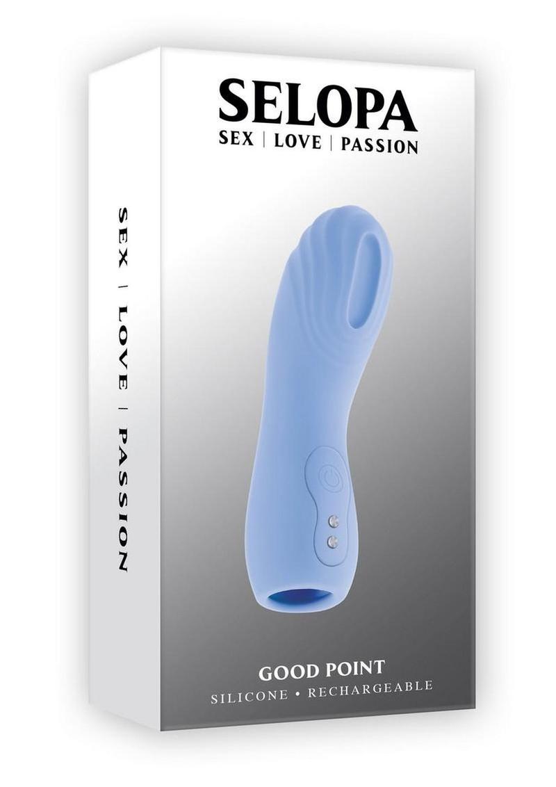 Vibrador recargable para dedos Selopa Good Point - Azul