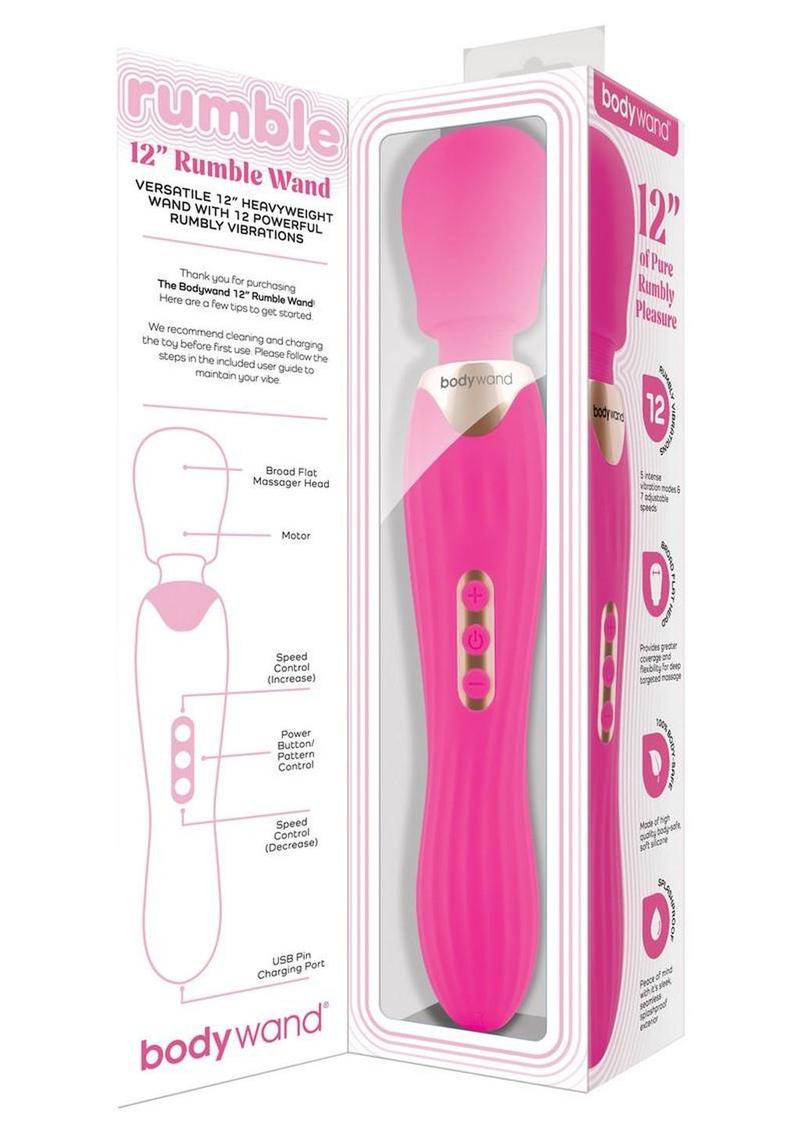 Bodywand Rumble - Varita recargable de 30 cm - Rosa intenso