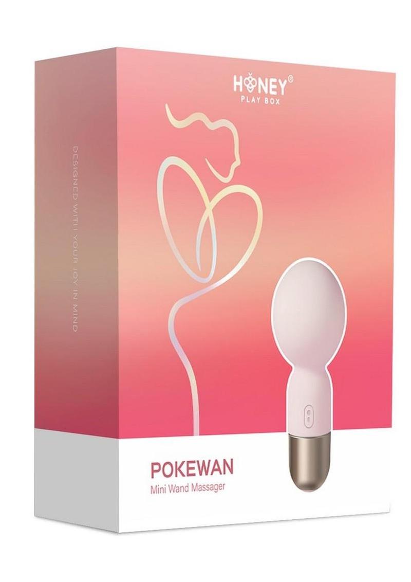 Masajeador de varita vibradora de silicona recargable Pokewan Pocket Mini - Rosa/Oro rosa