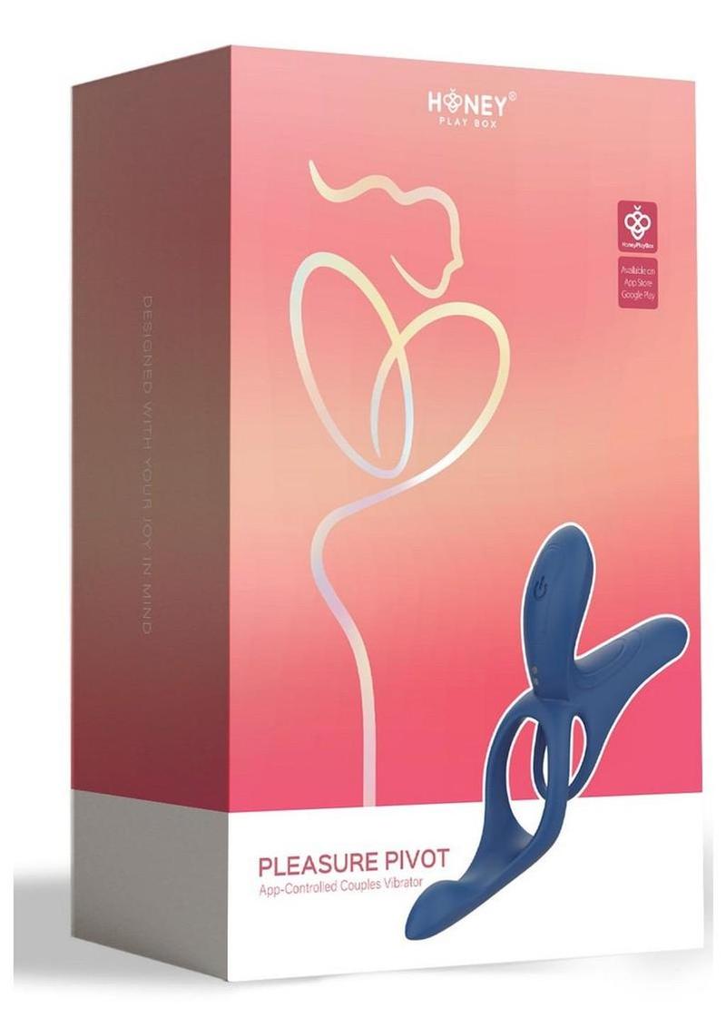 Vibrador de silicona recargable Pleasure Pivot para parejas con control por aplicación - Azul
