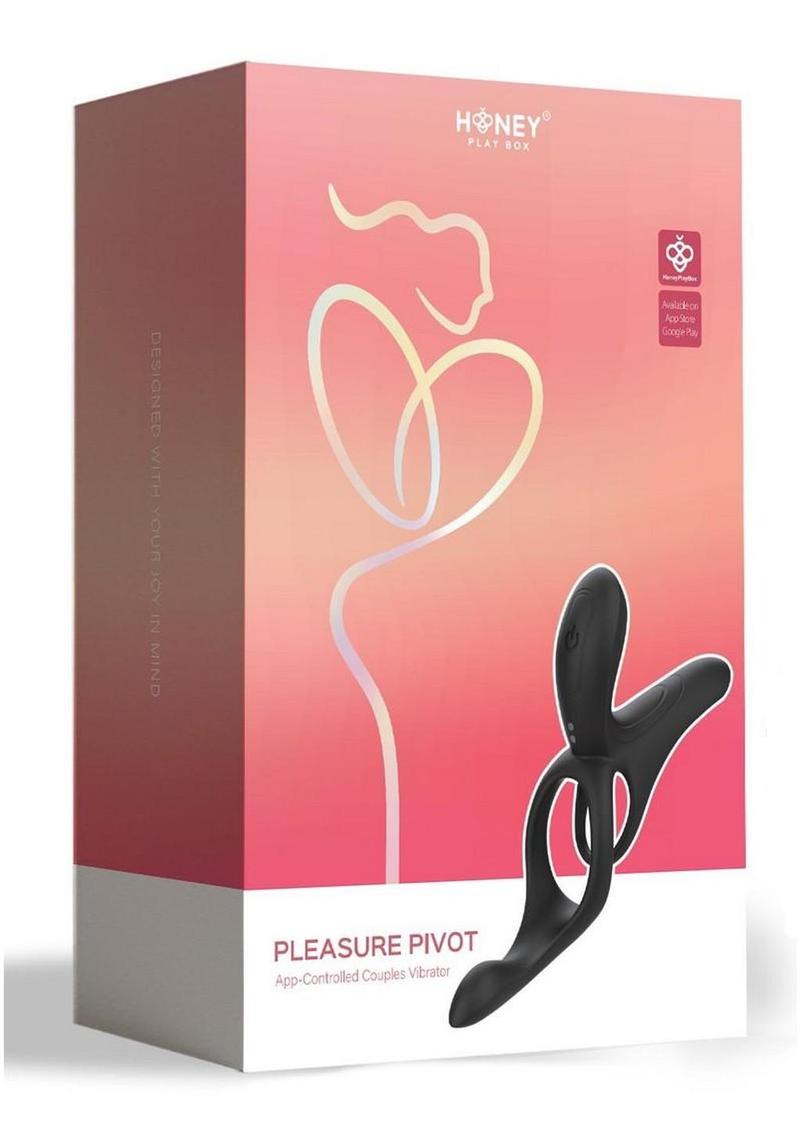 Vibrador de silicona recargable Pleasure Pivot para parejas con control por aplicación - Negro