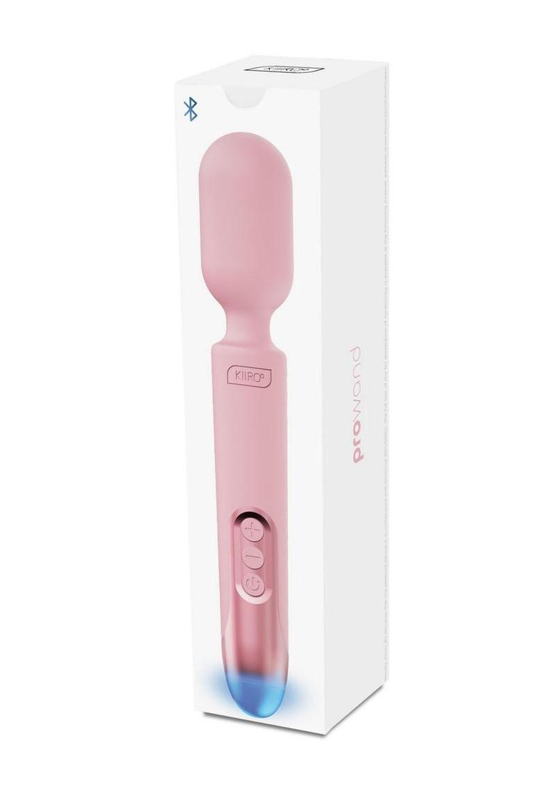 Vibrador recargable Kiiroo ProWand LED - Rosa/Dorado