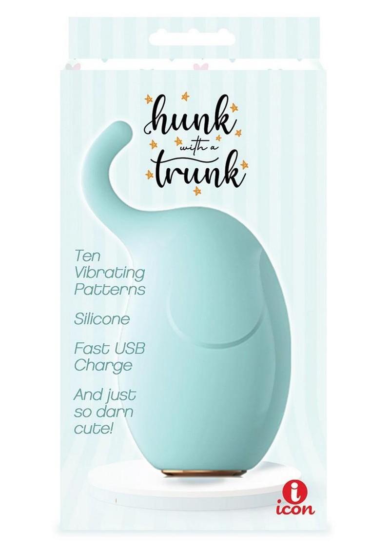Estimulador de clítoris de silicona recargable Buzzy Buddy Hunk con baúl - Aqua