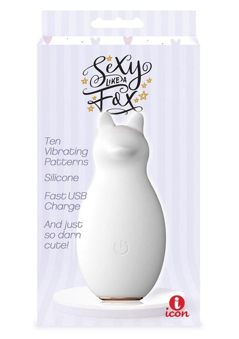 Estimulador de clítoris recargable de silicona Buzzy Buddy "Sexy Like a Fox" - Blanco