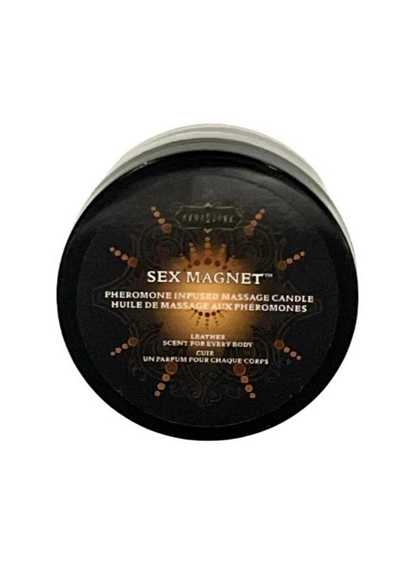 Vela de masaje con feromonas Sex Magnet de 50 g - Cuero