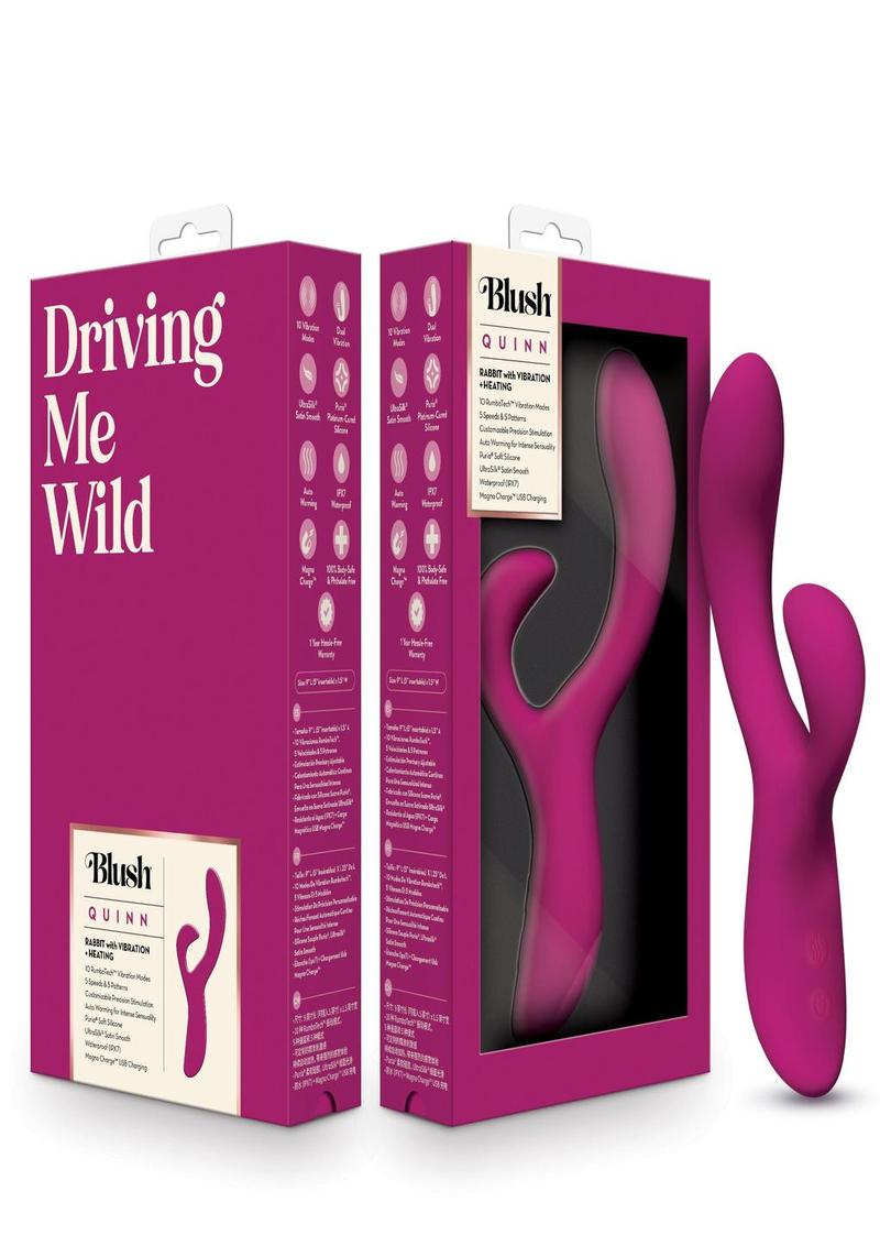 Vibrador de silicona recargable Quinn Rabbit - Borgoña
