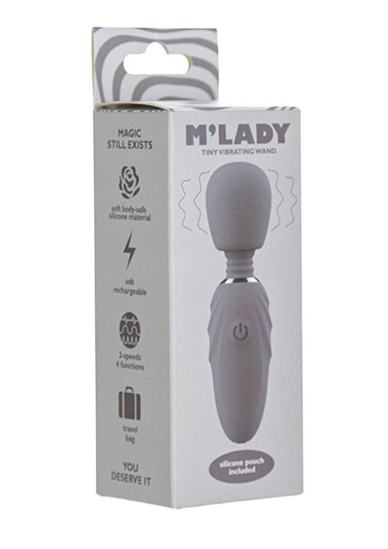 Varita vibradora pequeña de silicona recargable M'Lady - Gris