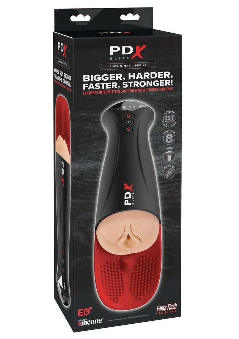 Masturbador recargable PDX Elite Fuck O Matic Pro XL - Vainilla/Negro