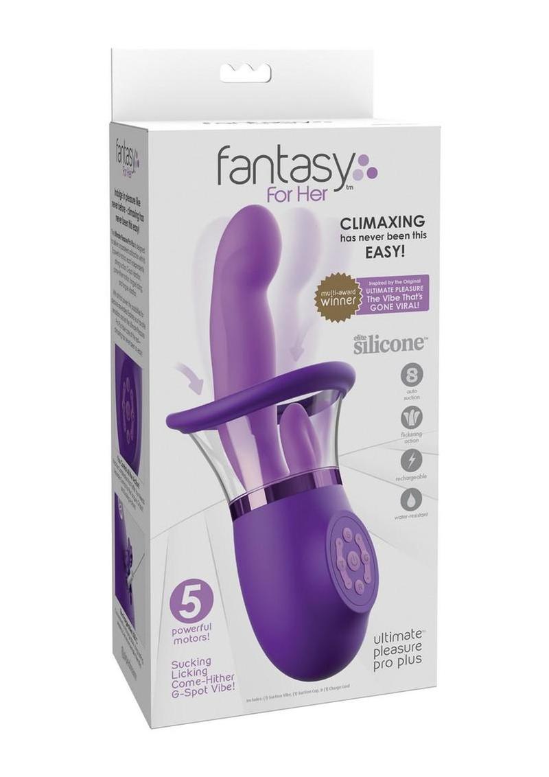 Vibrador recargable Fantasy for Her Ultimate Pleasure Pro Plus con estimulador de clítoris - Morado