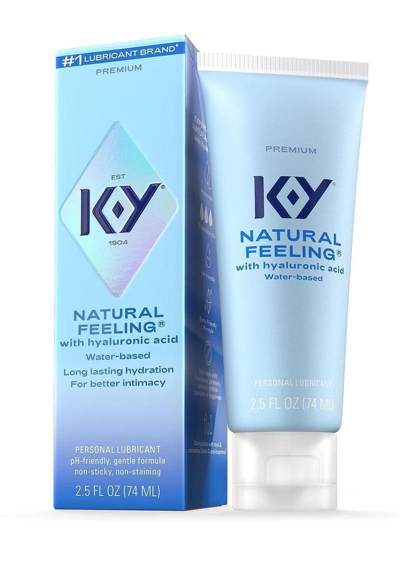 Lubricante hidratante a base de agua KY Hydrate de sensación natural con ácido hialurónico, 2.5 oz
