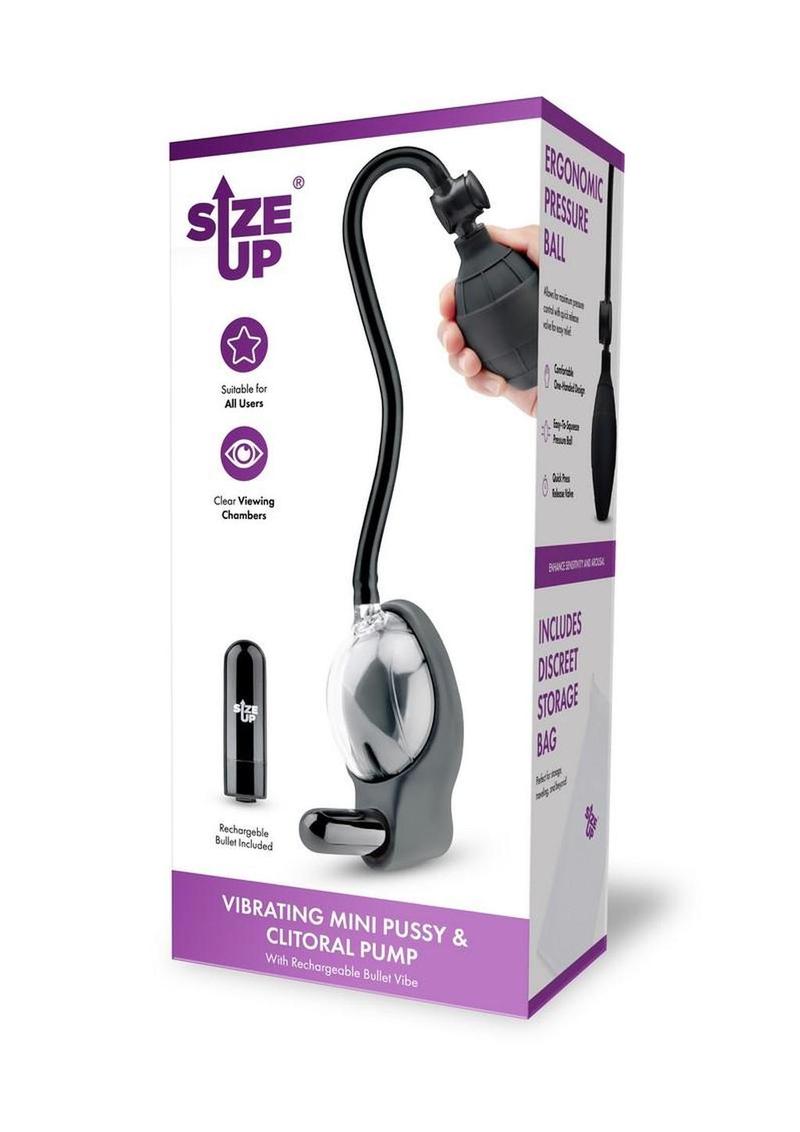 Bomba vibradora recargable Size Up para vagina pequeña - Negro/Transparente