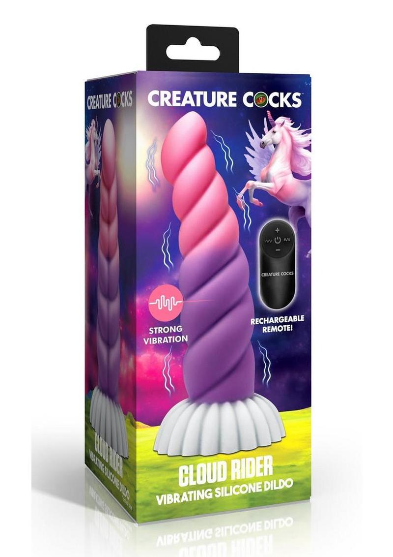 Consolador de silicona recargable Creature Cocks Cloud Rider Unicorn - Multicolor