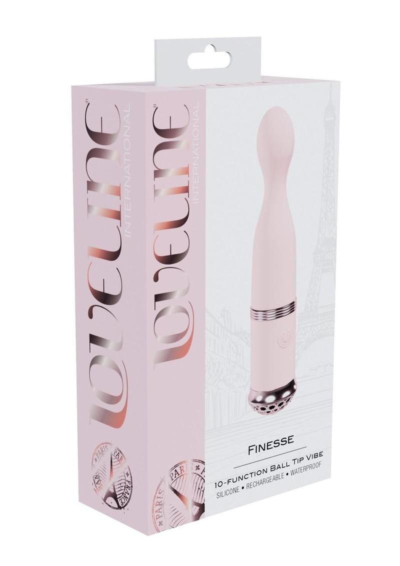Vibrador Loveline Finesse de silicona recargable con punta esférica y 10 funciones - Rosa