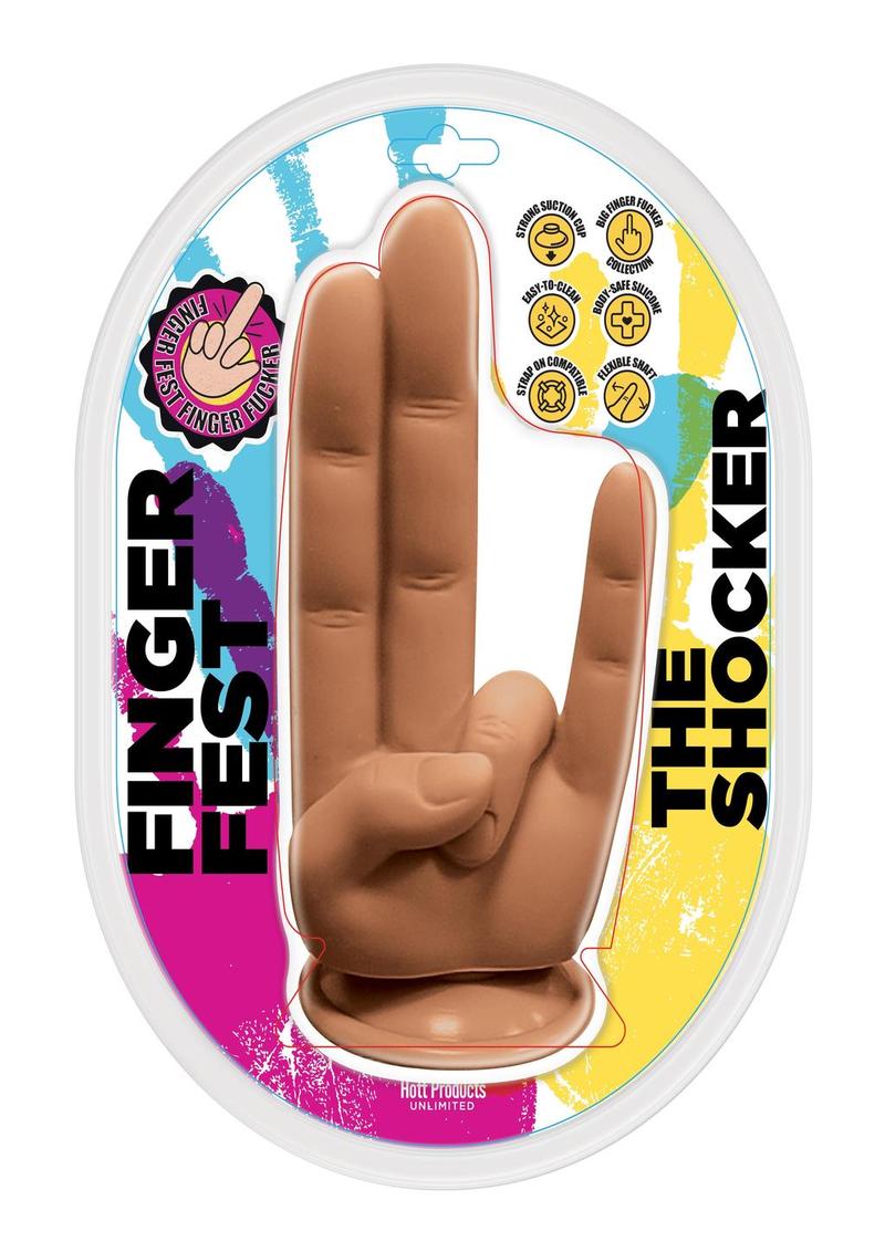 Consolador de silicona The Finger Fest The Shocker - Caramelo