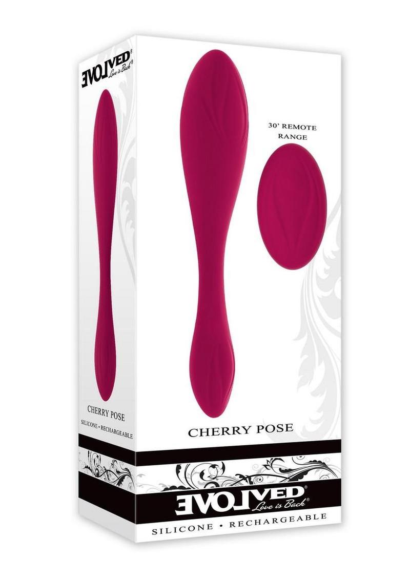 Vibrador articulado de silicona recargable Cherry Pose con control remoto - Rojo
