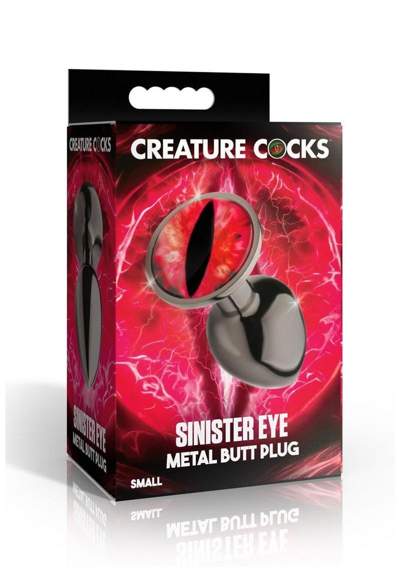 Tapón anal metálico Red Eye de Creature Cocks - Pequeño - Negro/Rojo