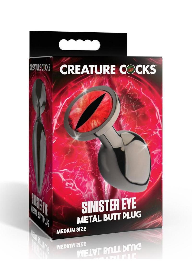 Tapón anal metálico Red Eye de Creature Cocks - Mediano - Negro/Rojo