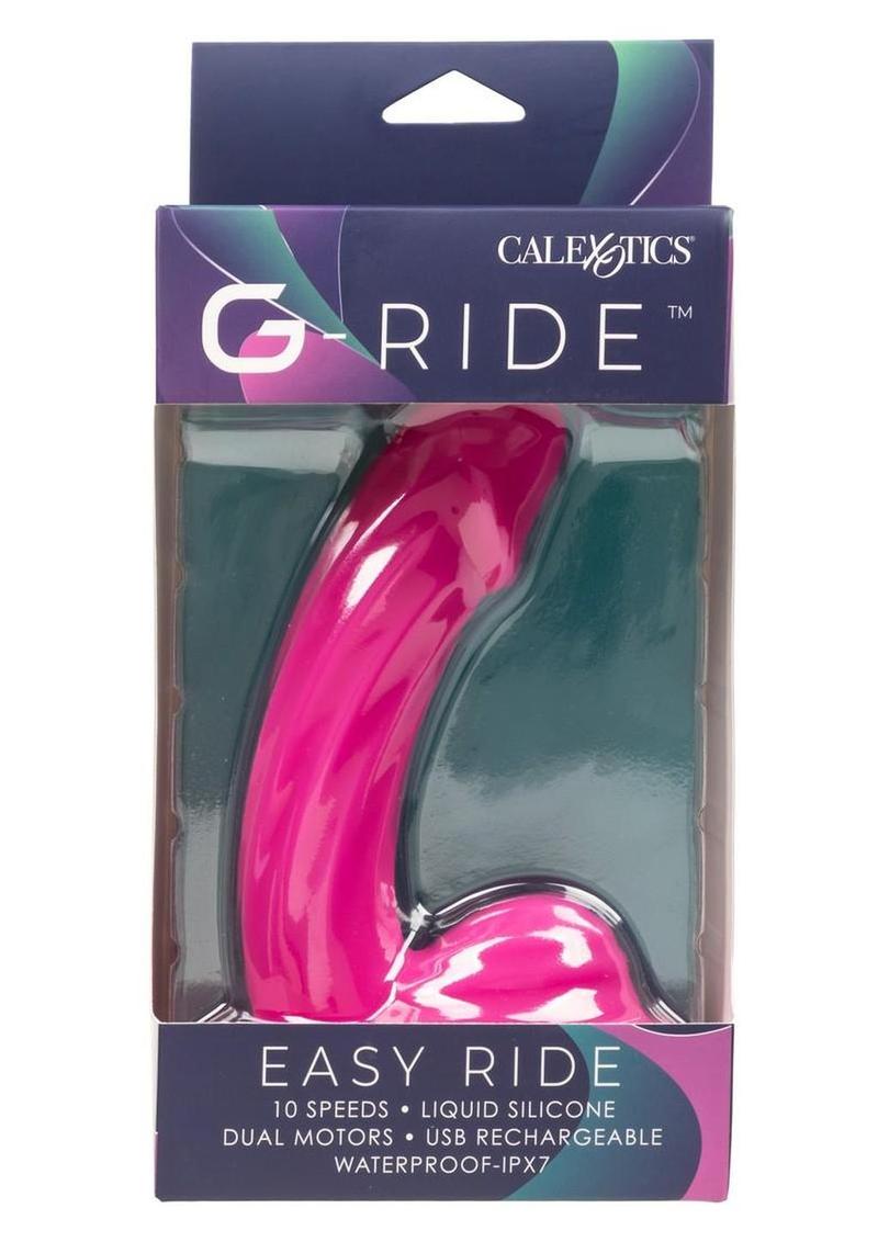 Consolador vibrador de silicona recargable G-Ride Easy Ride - Rosa