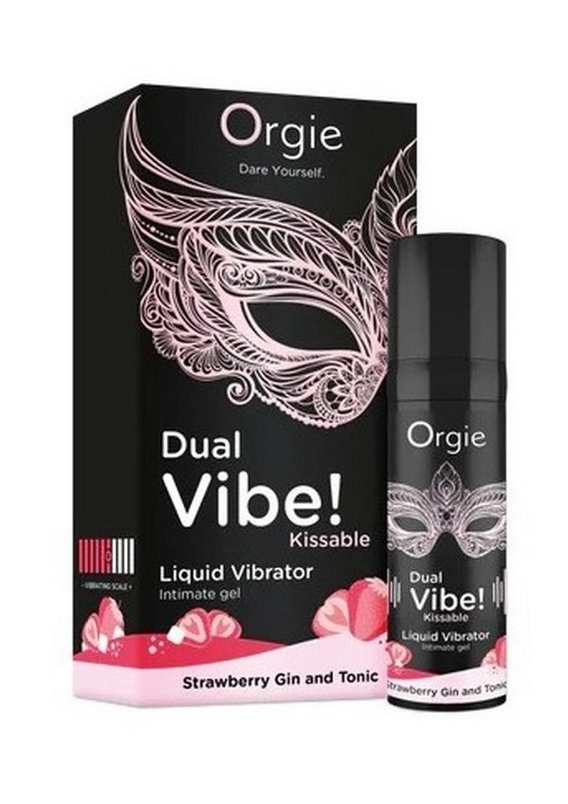 Gel vibrador líquido besable Orgie Dual Vibe - Gin-tonic de fresa