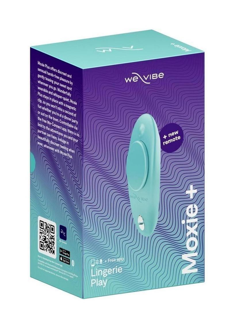 Estimulador de clítoris We-Vibe Moxie+, recargable, de silicona, con control remoto - Aqua