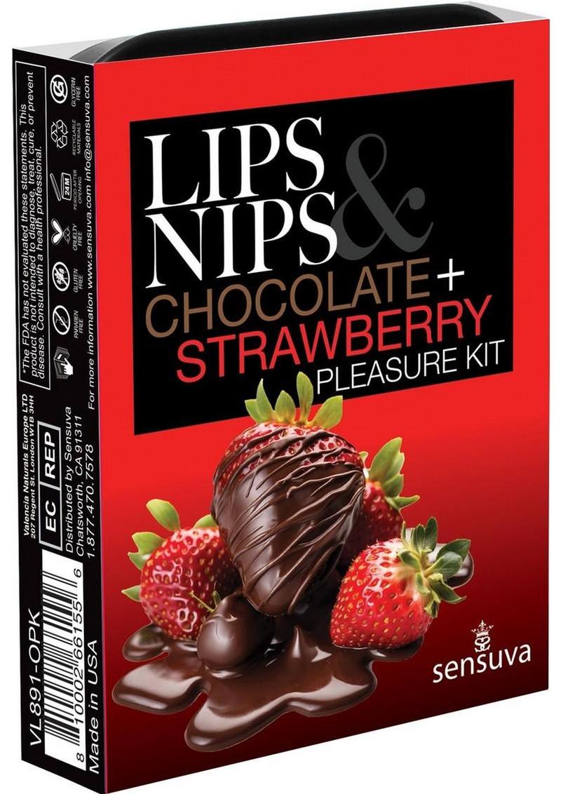 Kit de placer Sensuva Lips N Nips Edición Limitada - Chocolate y Fresa